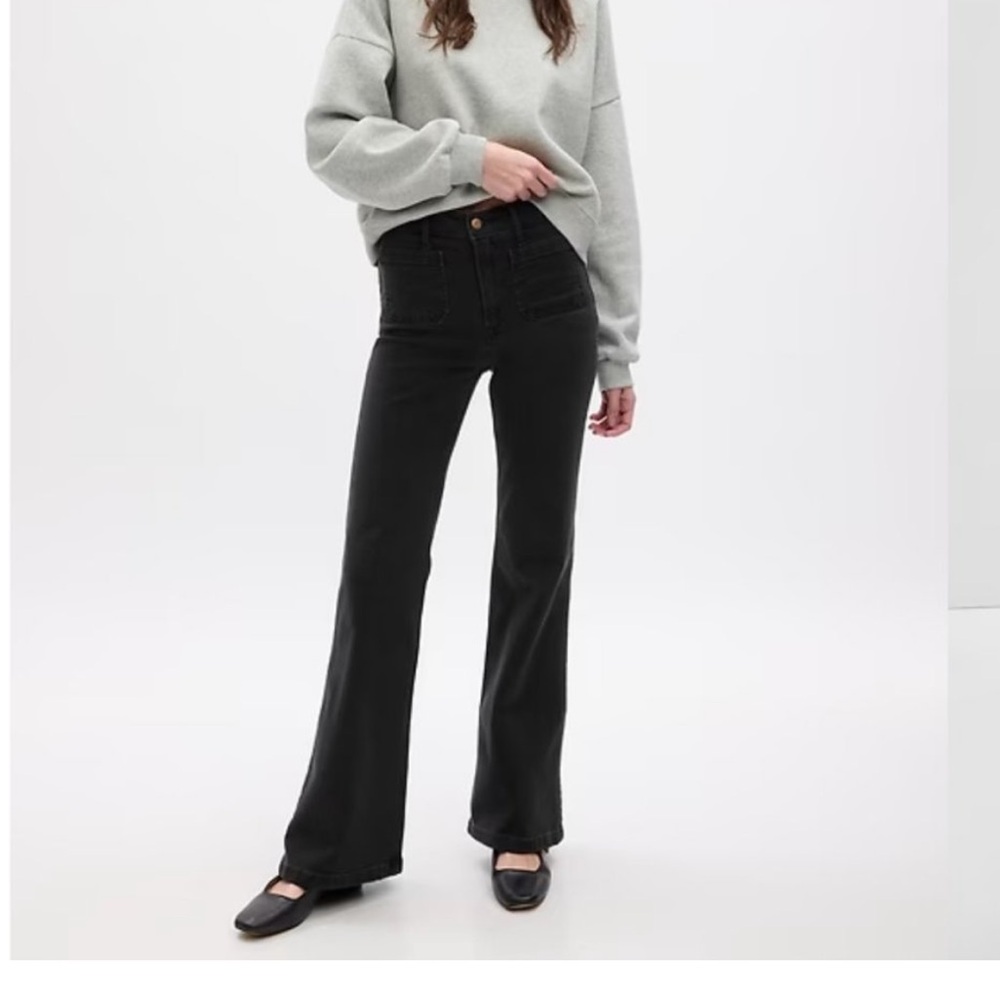 Gap High Rise 70s flare Jeans - Black - 28 / 6R